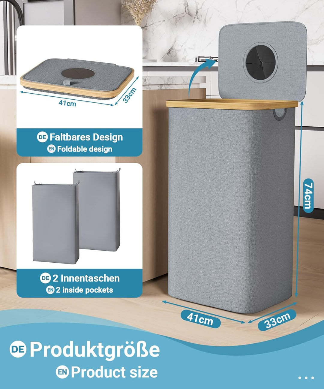 Yorbay 100L Pfandflaschen Sammelbehälter mit Deckel & 2 Tragetaschen, Pfandflaschen Aufbewahrung mit