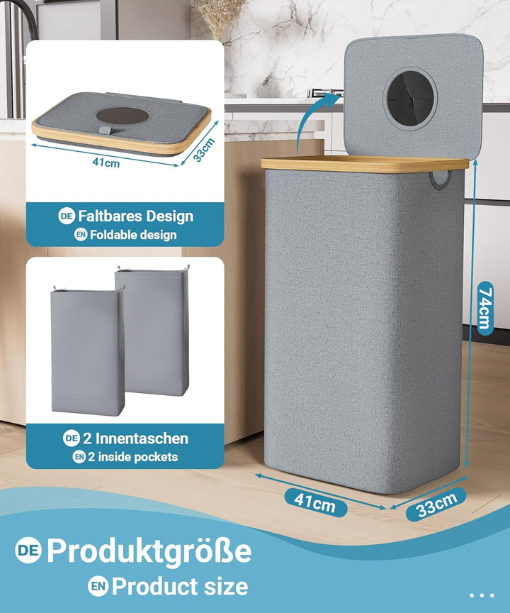 Yorbay 100L Pfandflaschen Sammelbehälter mit Deckel & 2 Tragetaschen, Pfandflaschen Aufbewahrung mit