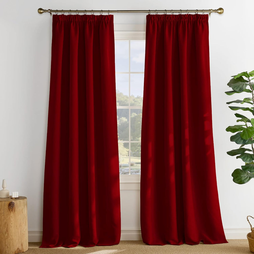 PONY DANCE Blickdichte Vorhänge mit Kräuselband 2er Set H 260 x B 140 cm Thermovorhang Kälteschutz G