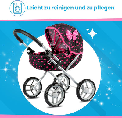 Kinderplay Puppenwagen, Spielzeugwagen – Kinderwagen für Puppen. Dieser Kinderwagen ist für Kinder L