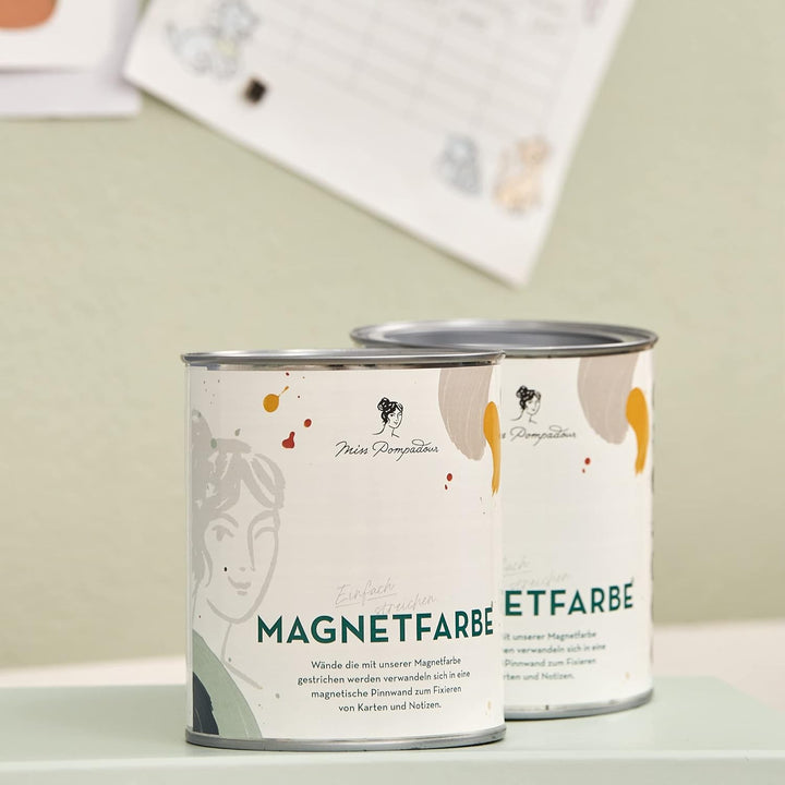 MissPompadour haftstarke Magnetfarbe, Magnetlack 750 ml überstreichbar, geruchsarm - für Innen, dunk