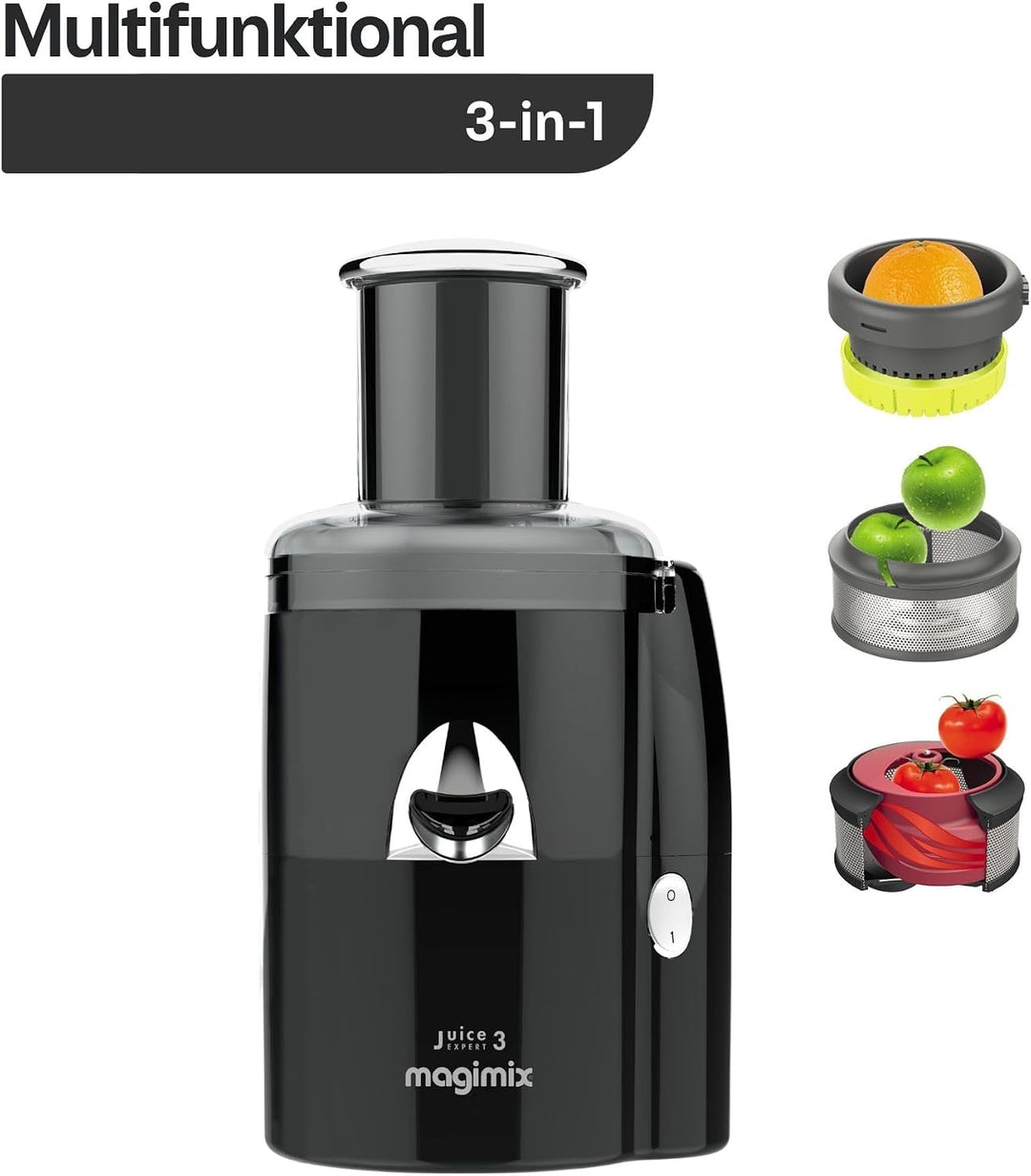 Magimix 18081EB Juice Expert 3 Multifuntionsentsafter, Kunststoff, schwarz