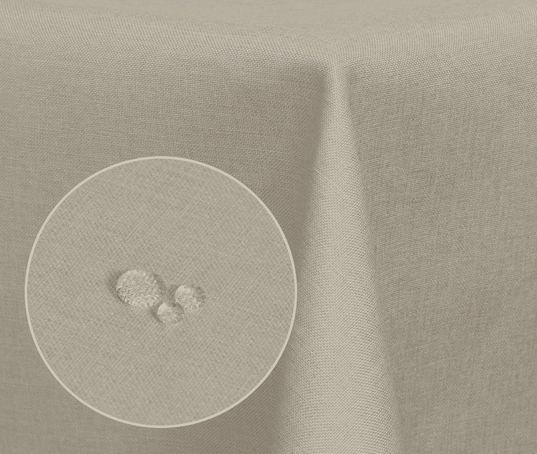 Textil Tischdecke - Leinen Optik - wasserabweisend Eckig - Farbe Grösse wählbar (Silbergrau, ca. 130