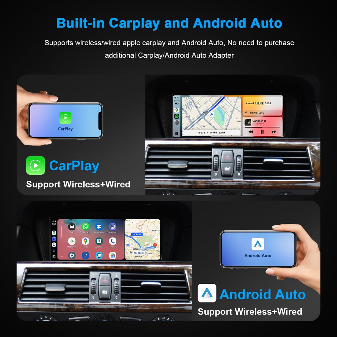 PEMP 8.8“ Linux Bildschirm für BMW E60 E90 CCC Verkabelte und drahtlose CarPlay Nachrüstung Android