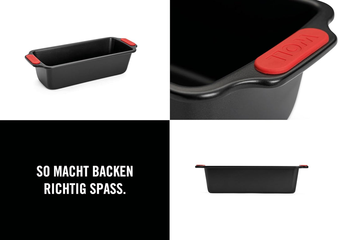 Woll Bakeware Kastenform 28 cm, mit hitzebeständigen Silikongriffen bis 230°C, PFAS-frei, zweilagige