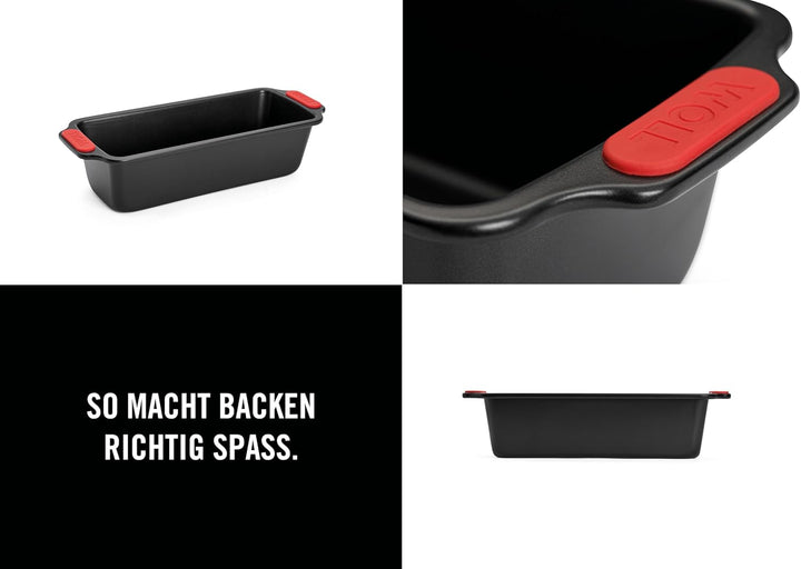 Woll Bakeware Kastenform 28 cm, mit hitzebeständigen Silikongriffen bis 230°C, PFAS-frei, zweilagige