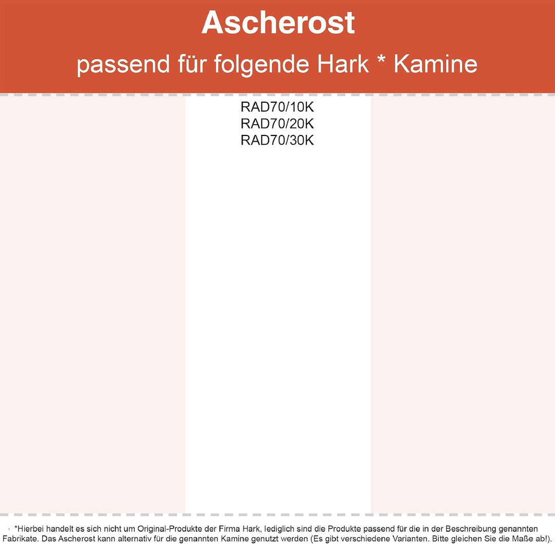 Kaminrost/Ascherost Eckig 298 x 237 x 10 mm passend für Hark ** Kaminöfen inkl. Modellübersicht - As