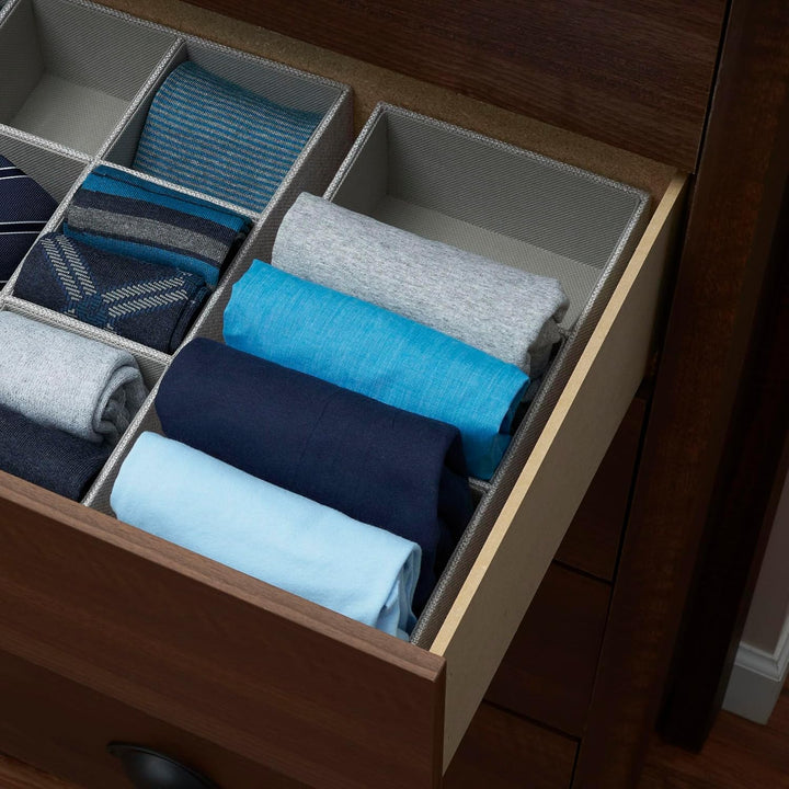 Household Essentials Deep 3 Section Drawer Organizer Box for Storage | 12 in x 6.13 in x 3.13 in | G