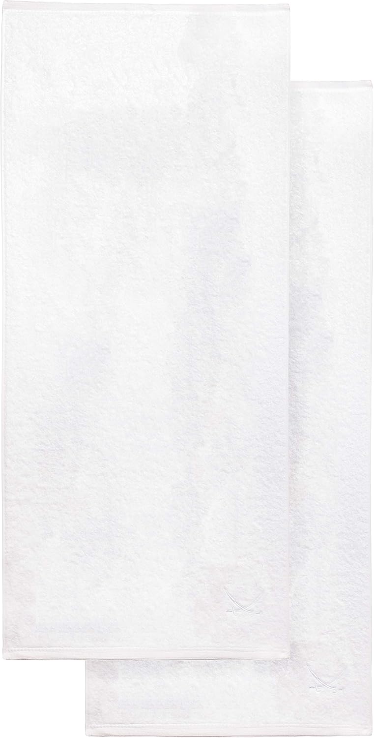 Sansibar Badetuch mit gesticktem Säbel Logo Strandtuch Saunatuch 100% Baumwolle 90x180 cm 2er Set, W