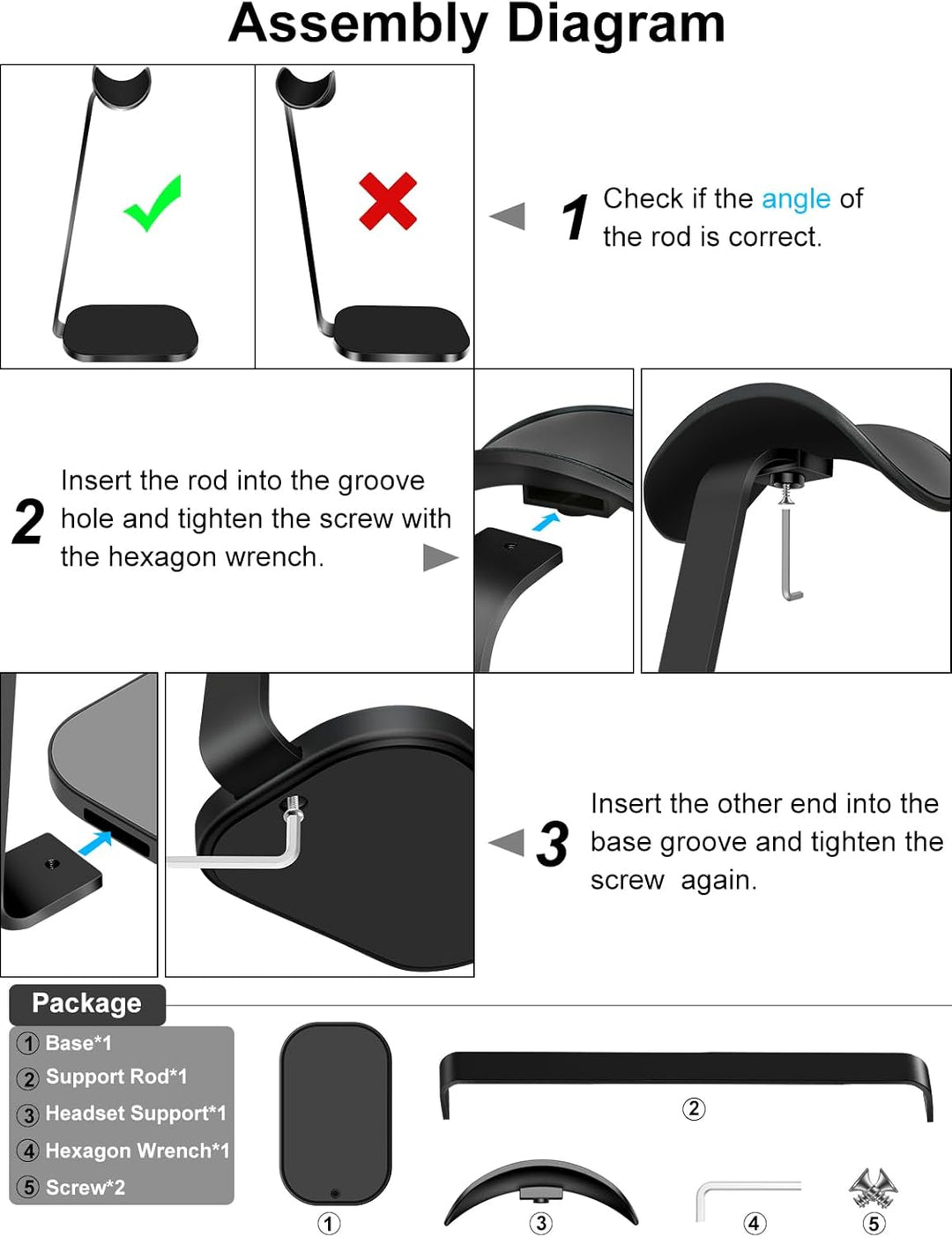 VICHYIE Kopfhörer Ständer, Schwerer Headset Halterung für AirPods Max, Schreibtisch Zubehör für Over