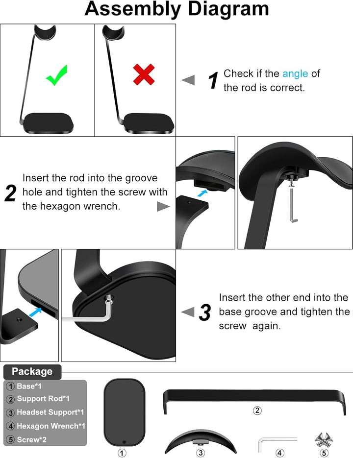 VICHYIE Kopfhörer Ständer, Schwerer Headset Halterung für AirPods Max, Schreibtisch Zubehör für Over