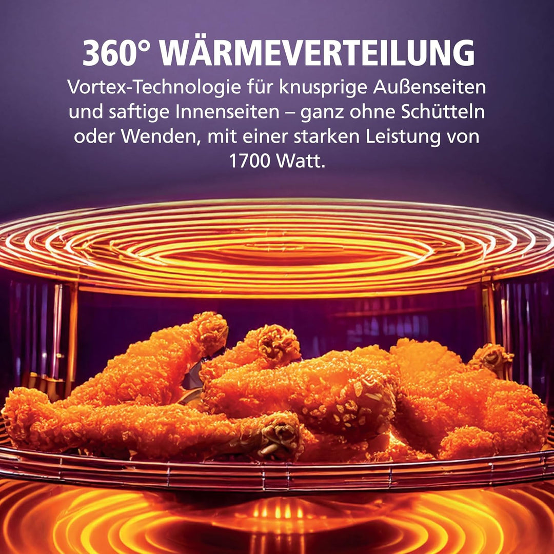 Brabantia Airfryer XXL, 5,7 Liter, 1700 Watt, 80–200°C, für 5 Personen, 6 Kochprogramme, Digitaler T