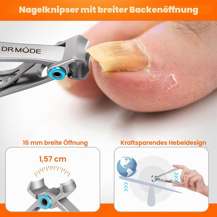Profi Nagelknipser für Fussnägel, DRMODE Gross Zehennagelknipser für Senioren Dicke Näge mit Breiter