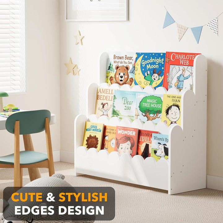 SpaceAid 3-stöckiges Bücherregal, Montessori-Bücherregal für Kleinkinder, Präsentationsmöbel für Kin