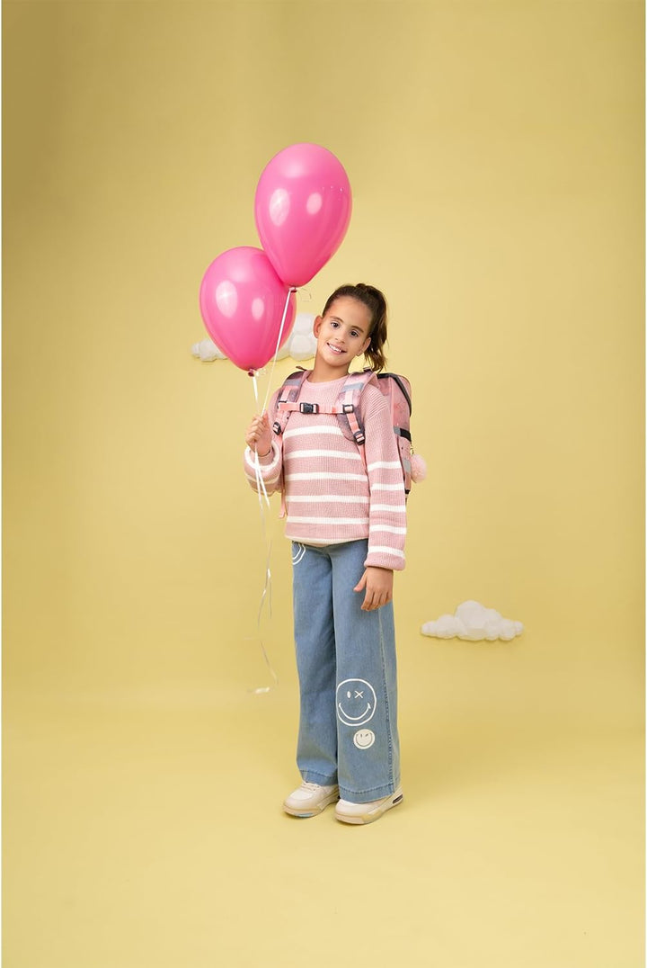 Belmil ergonomischer Schulranzen Set 4 -teilig für Mädchen 1-4 Klasse Grundschule/ Brustgurt / Magne