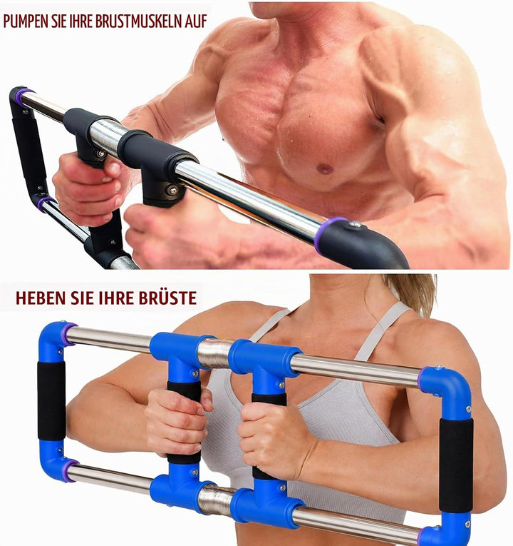 GoFitness Push Down Bar Brusttrainer Fitnessgerät für Zuhause - Krafttraining Sportgerät für Brustmu