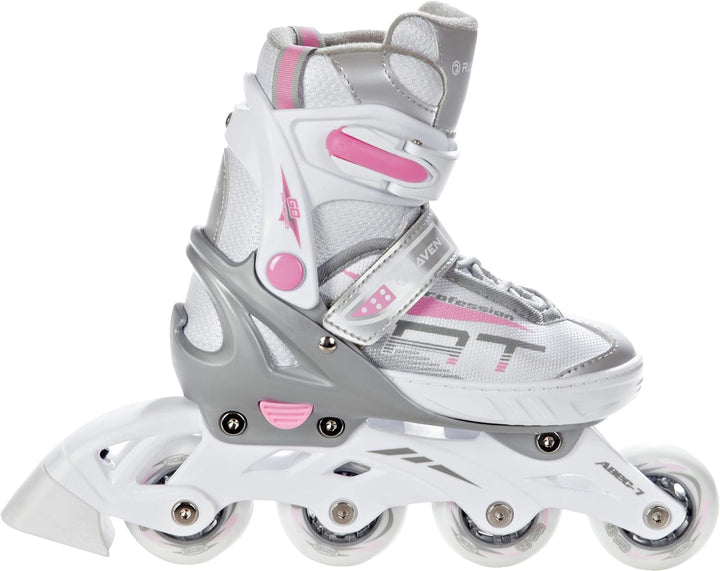3in1 Inline Skates Inliner Triskates Rollschuhe Raven Profession Weiss/Rosa 28-32 (18,5cm-21cm), Wei