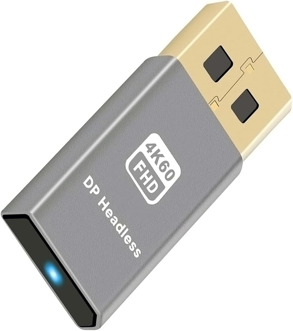 cablecc DP Virtual Display 4K60HZ Dummy-Stecker Headless Ghost Emulator Displayport Aktivadapter Sil