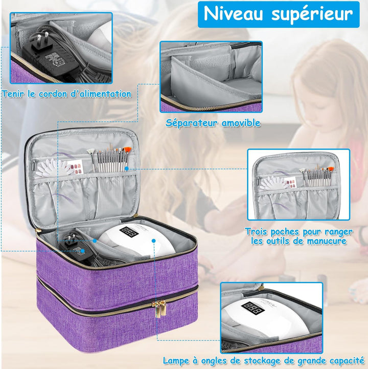 Boczif Nagellack Aufbewahrung, Nagellack Organizer Tasche, Schminktisch Organizer Geeignet für Nagel