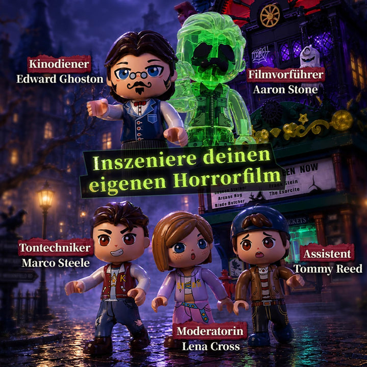 PANTASY Geisterkino Klemmbaustein-Set mit LED-Beleuchtung für Erwachsene