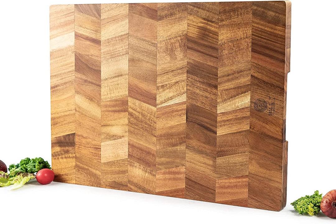 BILL.F Holz Schneidebrett, Acacia Holz Schneidebrett für Küche,Multifunktionales küchenbrett, servie