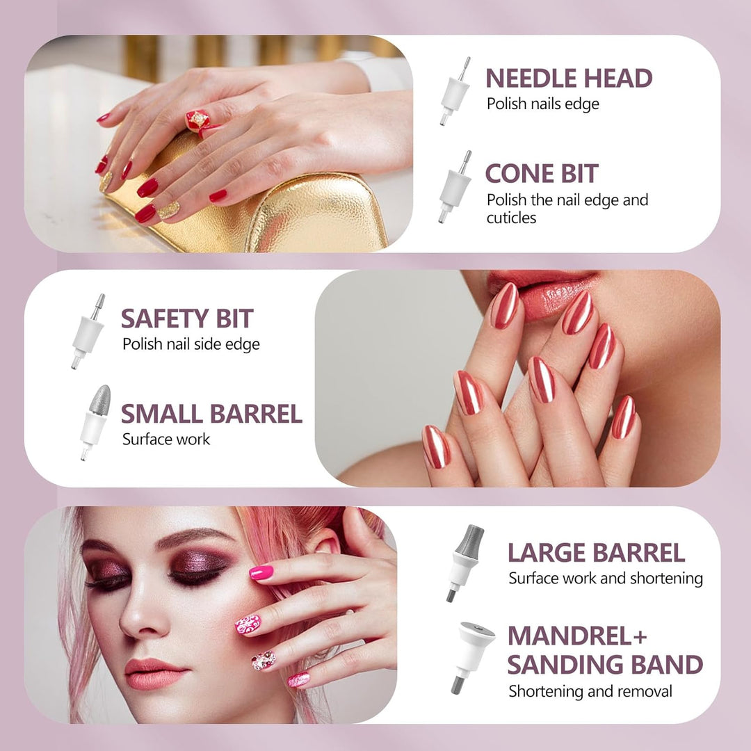Elektrische Nagelbohrmaschine Nagelbohrer Elektrische Feile Nagelfeile Kit für Anfänger Acryl Gel Nä