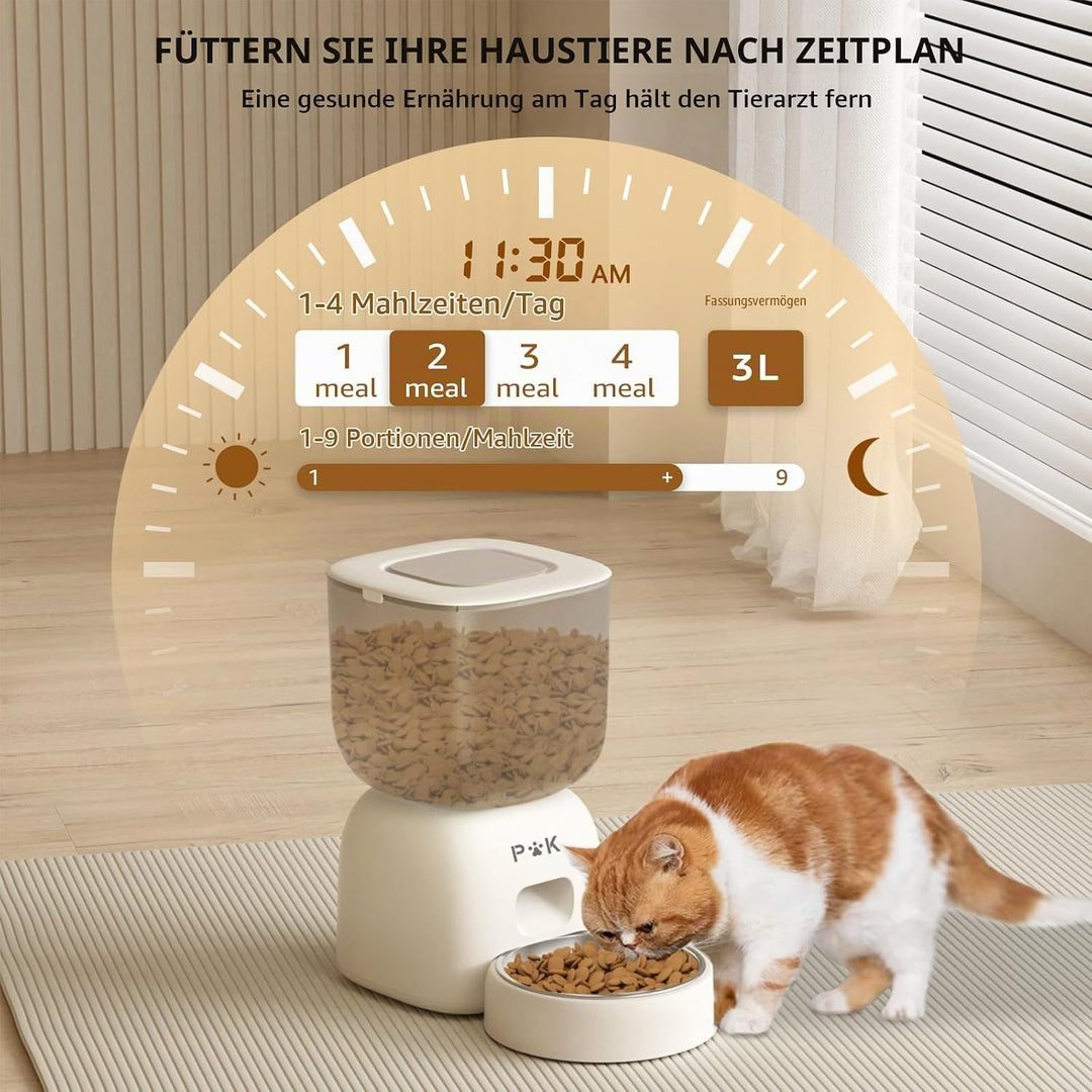 PUPPY KITTY Futterautomat Katze, 180 Tage Lange Batterielebensdauer, Leicht zu reinigen, 10S Spracha
