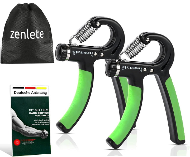Profi Fitness Handtrainer 5-65 kg Widerstands-Markierungen, 2-er Set Fingerhantel einstellbar, Finge