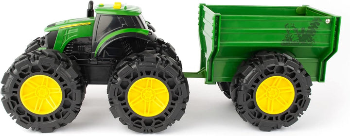 Tomy 47353 John Deere Treads Traktor Wagon, Monster Truck Spielzeug Rädern, Grünes Kinderspielzeug,