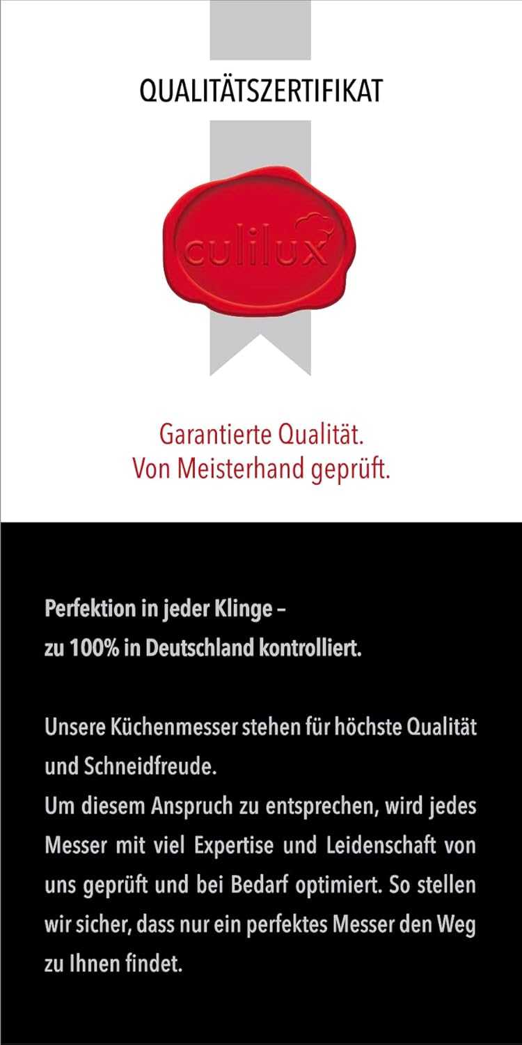 culilux® Kobe N63 Kochmesser 24 cm extrem scharfes Profi Küchenmesser aus schwedischem 14C28N Edelst