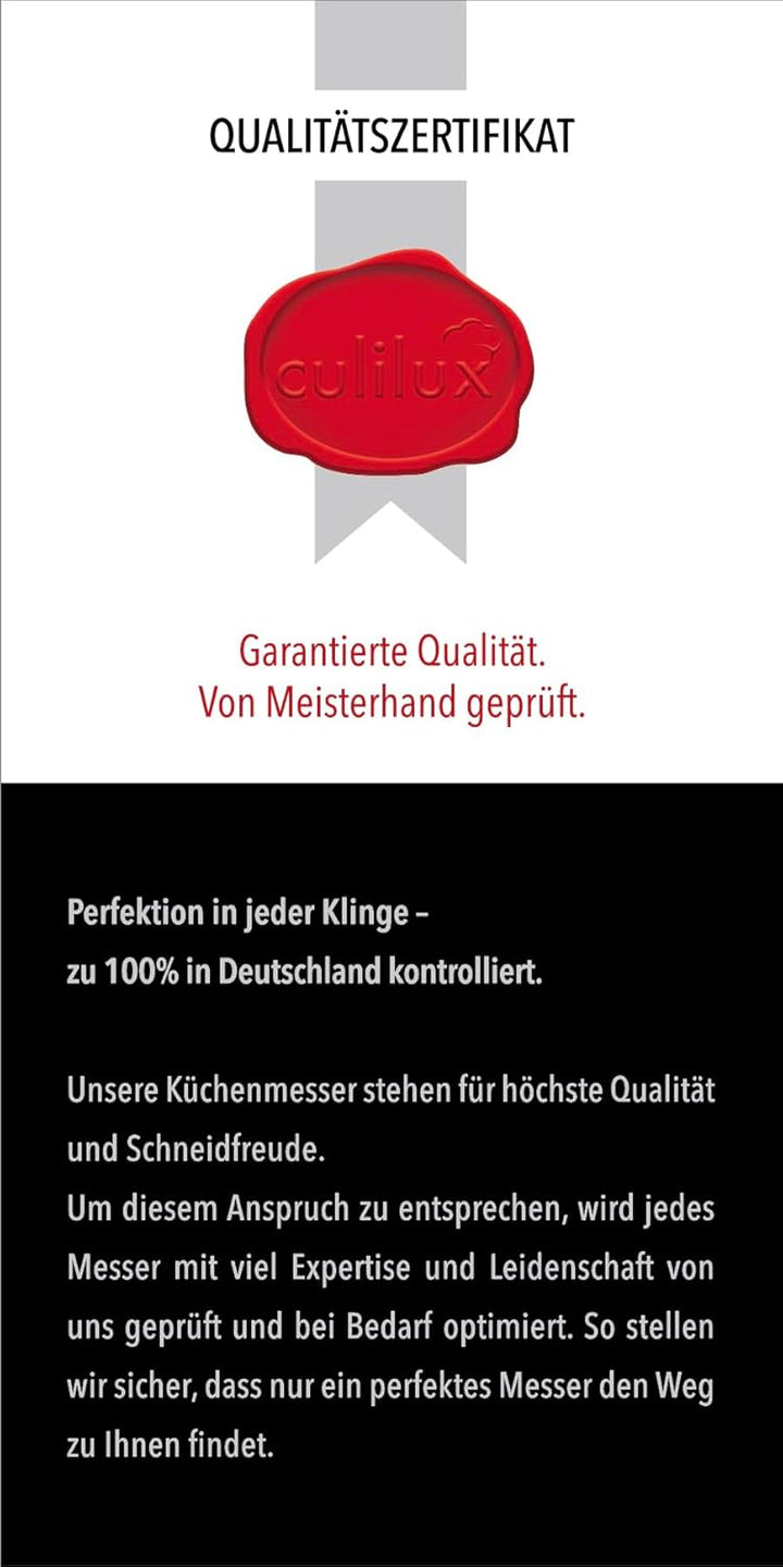 culilux® Kobe N63 Kochmesser 24 cm extrem scharfes Profi Küchenmesser aus schwedischem 14C28N Edelst