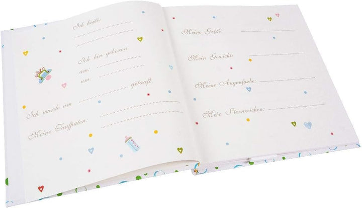 goldbuch Babyalbum mit Fensterausschnitt, Elefant, 30 x 31 cm, 60 weisse Blankoseiten mit 4 illustri