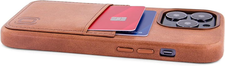 Dockem Echtleder Hülle für iPhone 13 Pro mit Kartenfachen und Integrierter Metallplatte zur Magnetis