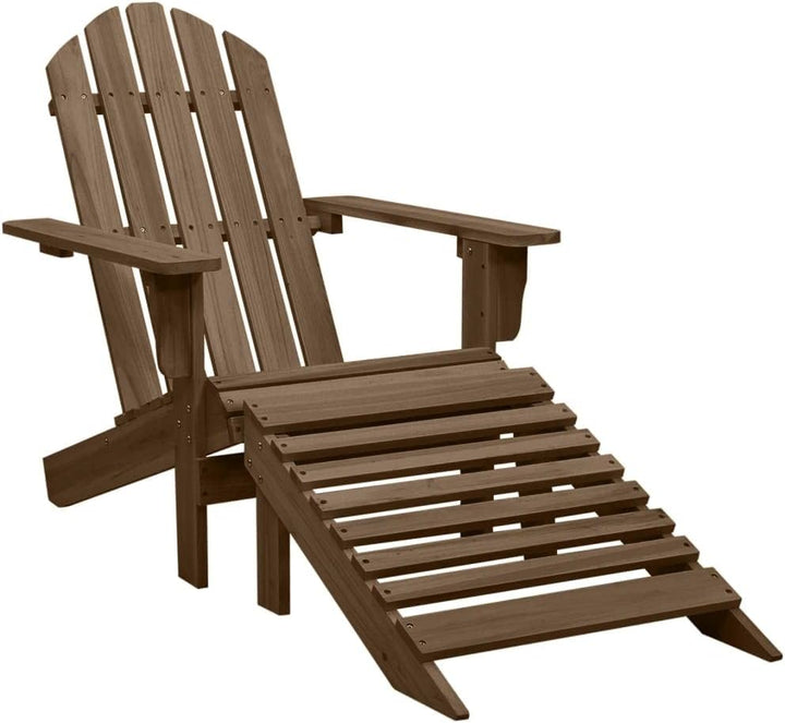 vidaXL Tannenholz Massiv Adirondack Gartenstuhl mit Fussstütze Tisch Deckchair Liegestuhl Gartenmöbe