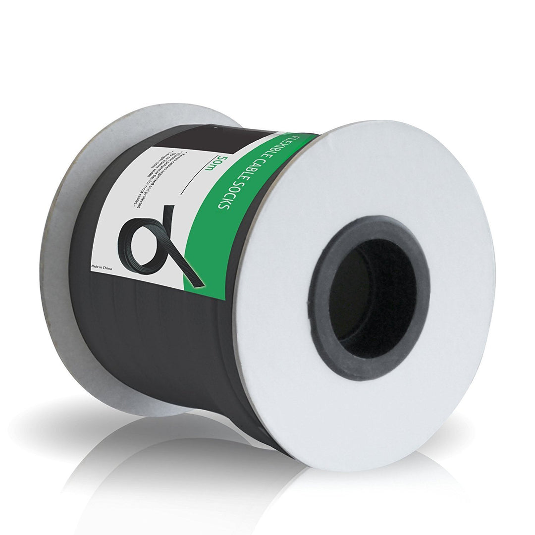 conecto CC50315 Universeller Polyester-Kabelschlauch, selbst zusammenziehend, Ø 20mm, Rolle 50m, sch