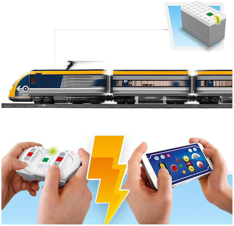 LEGO 60197 City Personenzug mit batteriebetriebenem Motor, ferngesteuertes Set mit Bluetooth-Verbind
