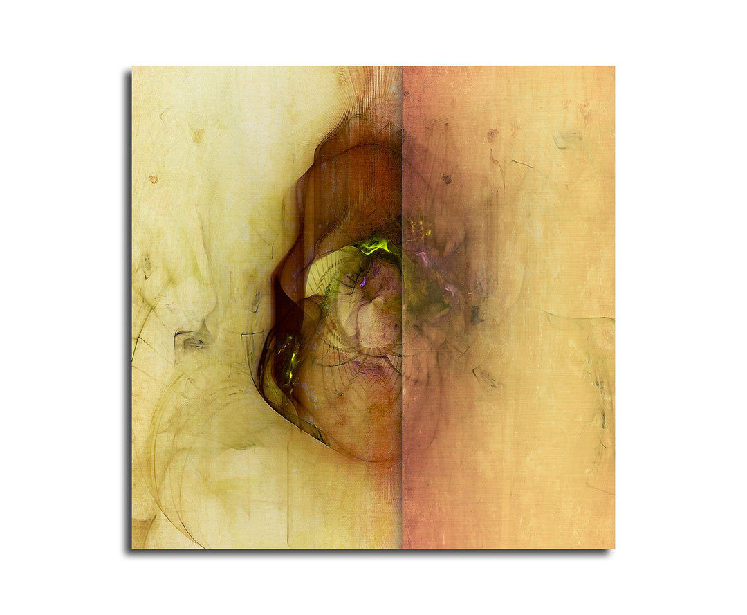 Paul Sinus Art Sonnige Gründe - Abstrakt399_60x60cm Bild auf Leinwand beige goldgelb Abstraktes Moti
