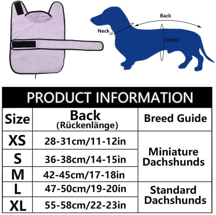 Geyecete Hunde Regenmantel,Einstellbar Wasserdicht Hundejacke für Dackel,Regenmantel mit reflektiere