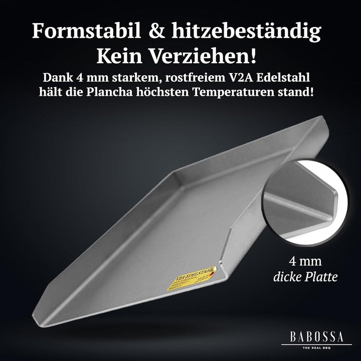 BABOSSA® Premium Plancha/Grillplatte [30x43.5cm] kompatibel mit Broil King Baron & Crown | Massiver,