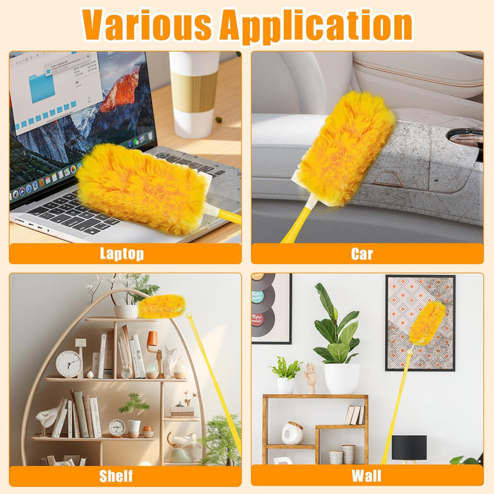 JEHONN Staubmagnet Nachfüllpack 20 Stück für Swiffer Duster, 360 Grad Staubwischer Teleskopstange, S