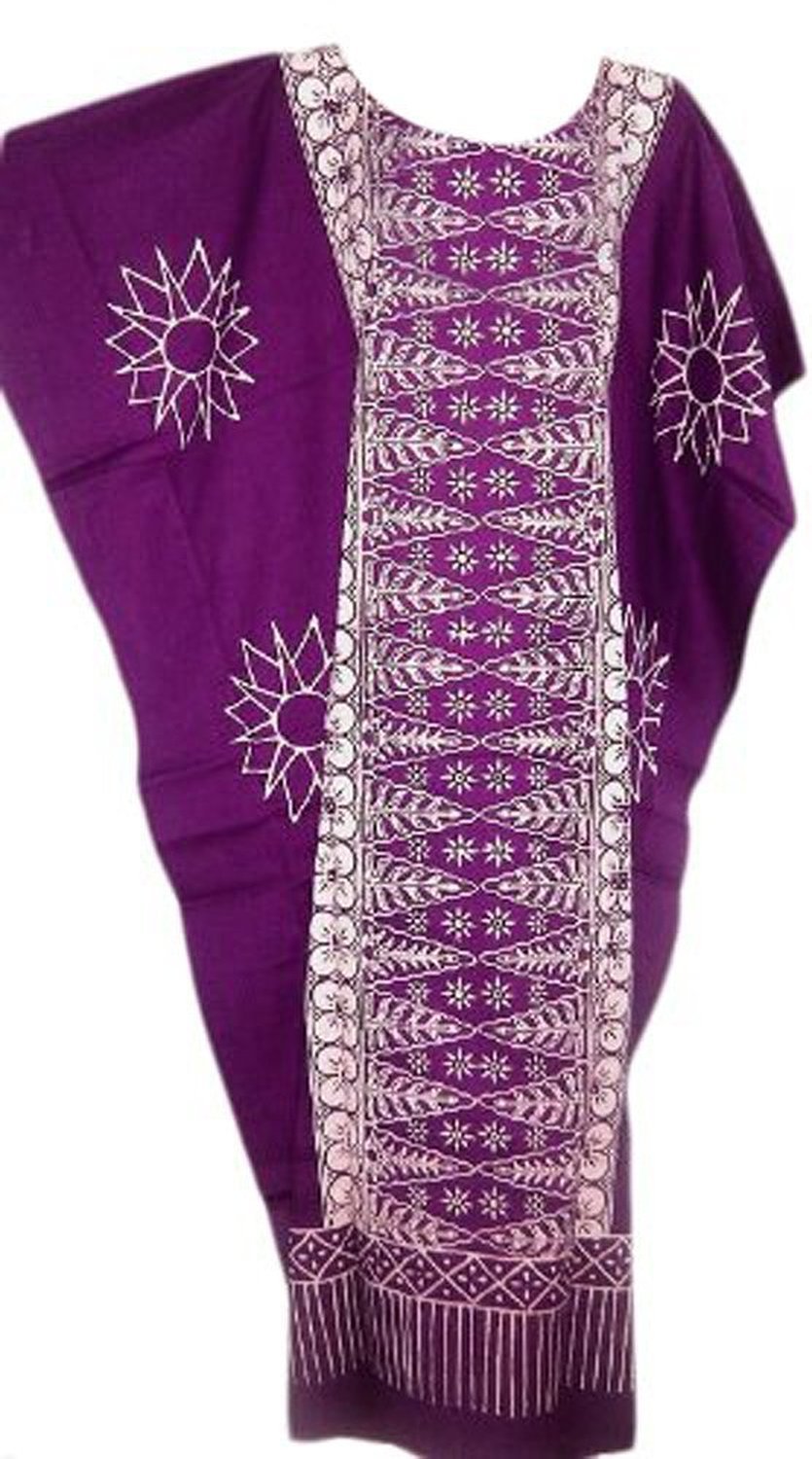 Cool Kaftans New Malaya Baumwolle Kaftan-Kleid-Schwarz, Lila, Rot Plus-Ladies Beach Womens Fein Bati