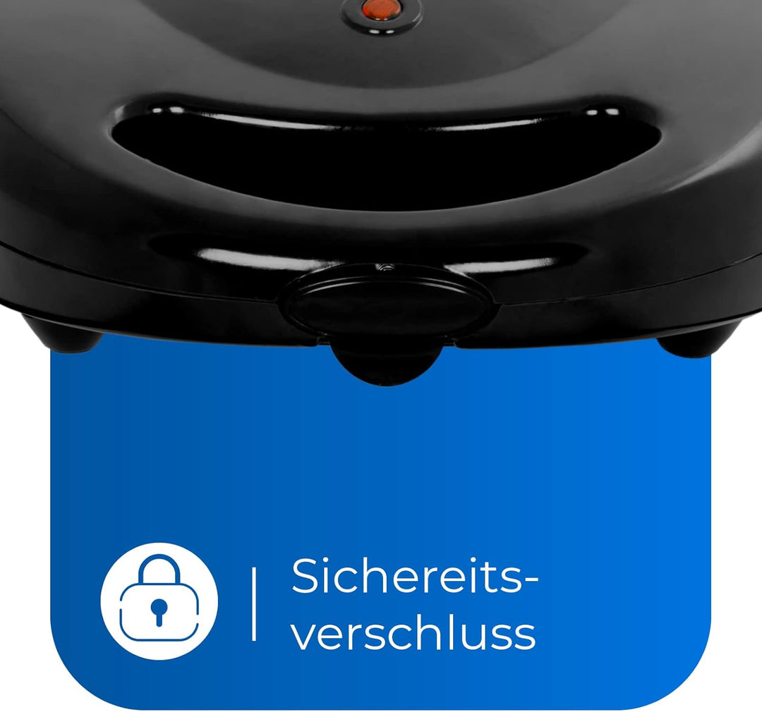 Exquisit Sandwichtoaster ST 3101 sw | Dreieck-Sandwich | Antihaft | 750 W Leistung | Schwarz | Überh