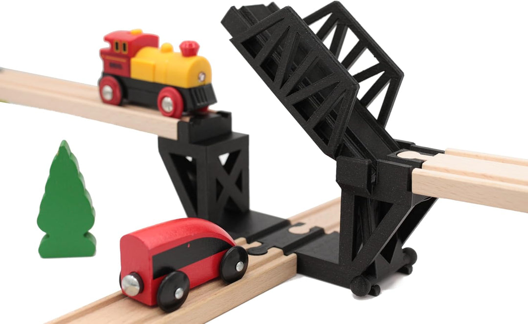 Wippbrücke für Zug aus Holz, kompatibel mit Brio