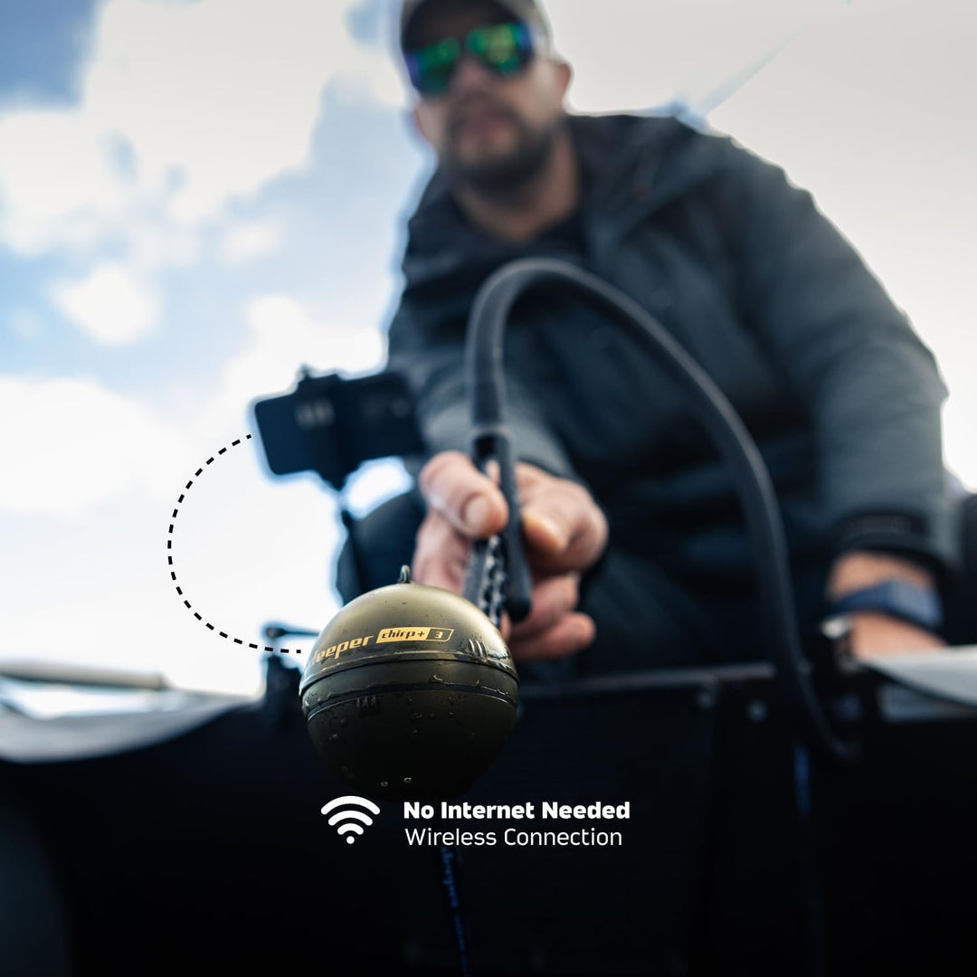 Deeper Chirp+ 3 Castable GPS Sonar - Tragbarer Fisch- und Tiefenfinder zum Bootsangeln, Eisangeln, U