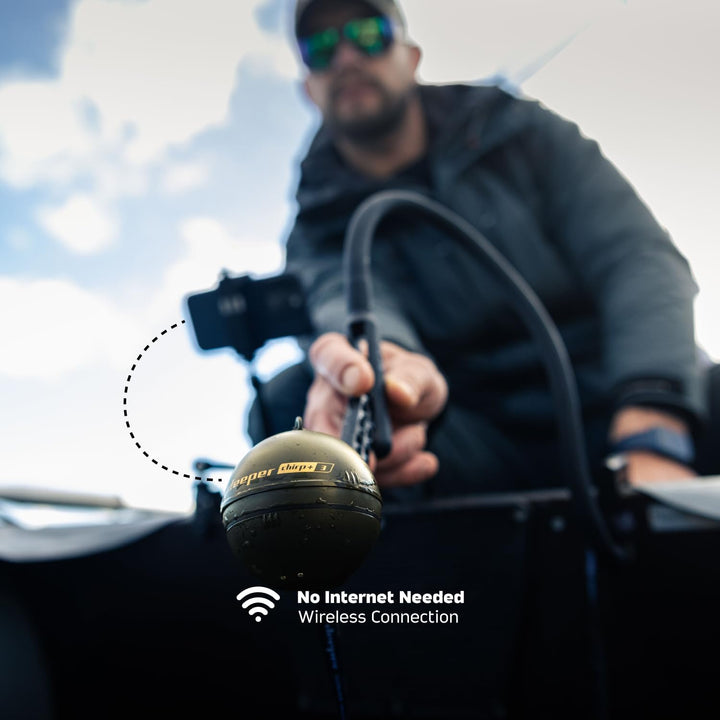 Deeper Chirp+ 3 Castable GPS Sonar - Tragbarer Fisch- und Tiefenfinder zum Bootsangeln, Eisangeln, U