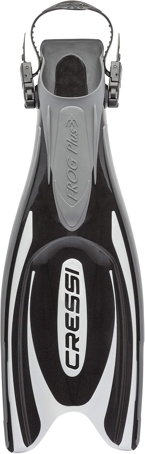 Cressi Frog Plus Tauchflossen Erwachsene M/L (41/44) schwarz/silber, M/L (41/44) schwarz/silber