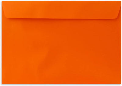 100x Briefumschläge DIN C5 Orange - 16,2 x 22,9 cm - Haftklebung - Edle Kuverts für grosse Einladung