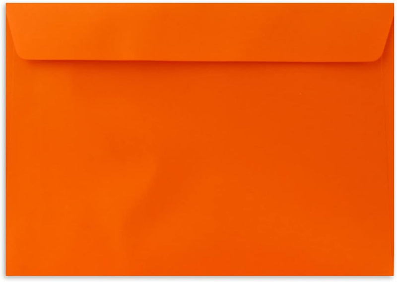 100x Briefumschläge DIN C5 Orange - 16,2 x 22,9 cm - Haftklebung - Edle Kuverts für grosse Einladung
