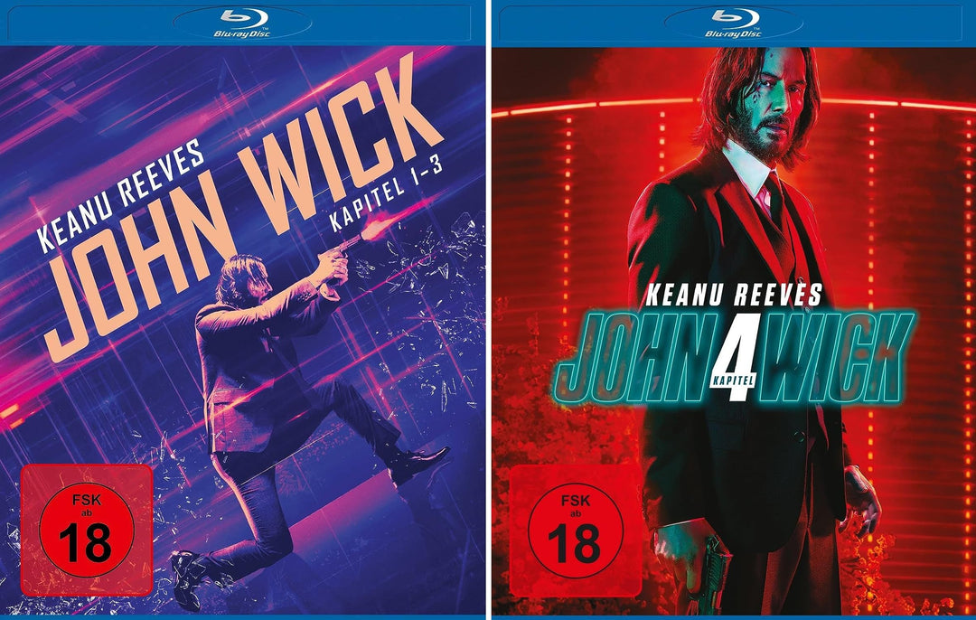 John Wick 1-4 (Box 1-3 + 4) - (FSK 18) im Set - Deutsche Originalware [4 Blu-rays], Blu-ray
