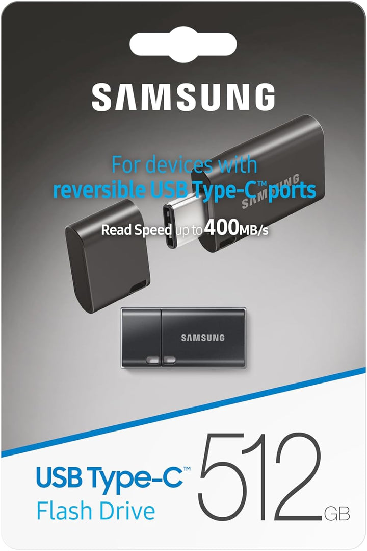 Samsung USB-Stick, USB-C, 512 GB, 400 MB/s Lesen, 110 MB/s Schreiben, USB 3.2 Gen1 Flash Drive für N
